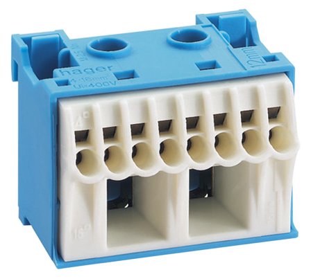 Hager KN06N Nullklemme 63 A, 230V 1 x 16 mm² + 5 x 4 mm², Elfordeling & strømforsyning