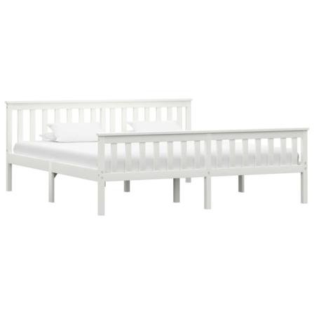 Vidaxl Sängram Med 4 Lådor Vit Massiv Furu 180x200 Cm Vit