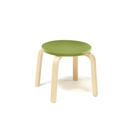 Wooden stool NEMO, H 330 mm, birch, green