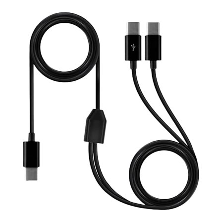 1,5 m USB C hann til USB C hann splitterkabelkontaktlinje for lading og dataoverføring på flere enheter