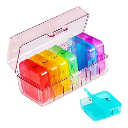 Pill Box Medicin Förvaringsbox ROSA - stock