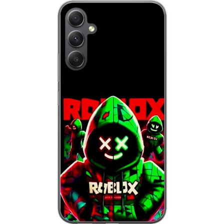 Kompatibel Mobilcover til Samsung Galaxy A16 5G Roblox Shadow Squad Design mørk neon-inspireret stil med grønne og røde kontraster for et fedt intensi