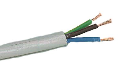 Nexans RKK Tilkoblingskabel 1 m, hvit 3G 2,5 mm², Stikkontakter & kabler