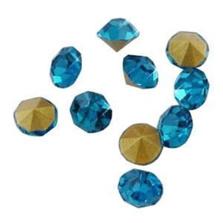 100 Blue Zircon Swarovski krystaller til indlæg Ø 3,4 mm (PP27)