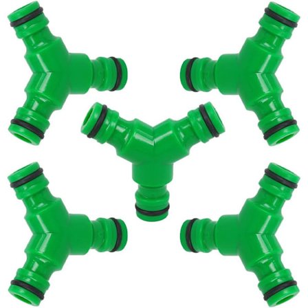 5 kpl Y-haara nopealiitin, vuototon 3-tie haara, puutarhaletkun liitin ulkokäyttöön kasteluun