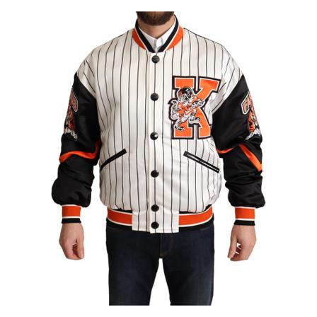 Dolce & Gabbana, Bomber King Logo Dgmillennials Jacket Wit, Heren, Maat:L,polyester
