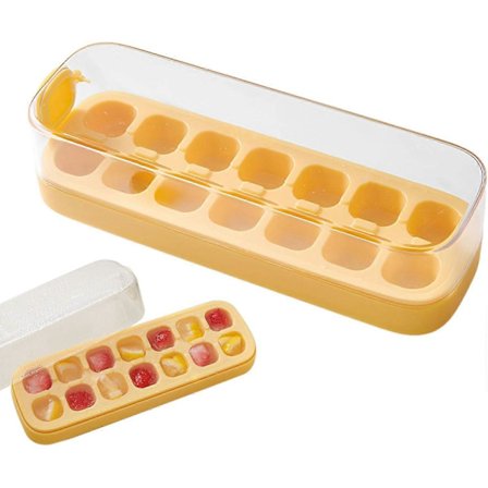 Isforme til køleskab, lille isterningbeholder, isforme med klart låg (FMY)