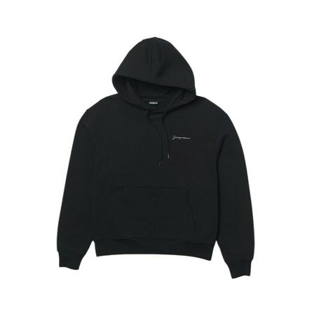 Jacquemus Embroidered Logo Hoodie Sort, Herre