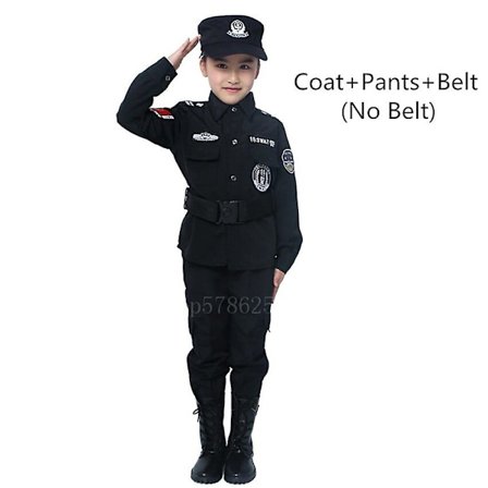 Børne Politi Uniform Politibetjente Cosplay Kostume