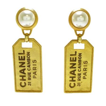 Chanel Vintage Pre-owned Metal earrings Gul, Dame Vintage Smykker, Størrelse: ONE Size