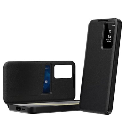 Samsung S25 Smart View -kotelo, musta