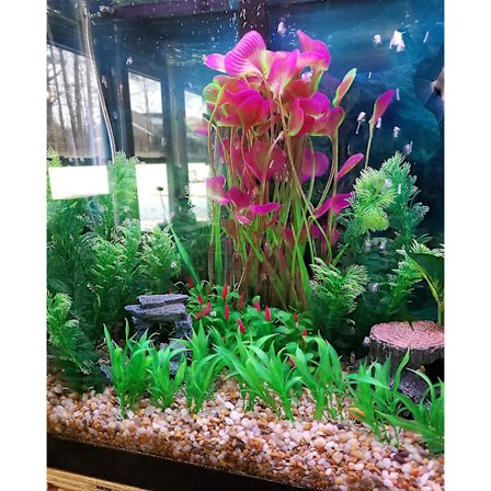 Store akvariumsplanter i plast, kunstige planter til fiskekardekorasjon 15,7 (40 cm) tommer