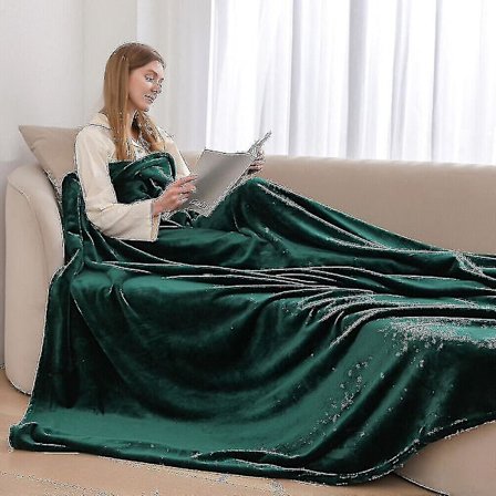 Mjuk och mysig stor filt i fuskpäls och mink till säng, soffa, dubbelsäng och king size