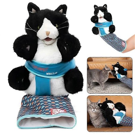 Interaktiv Katte Marionette Brytere Leke med Polstring for Beskyttelse under Lek, Kosedyr for Trening og Moro