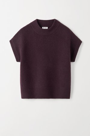 Soft Goat - Round Neck Top - M - Mulberry