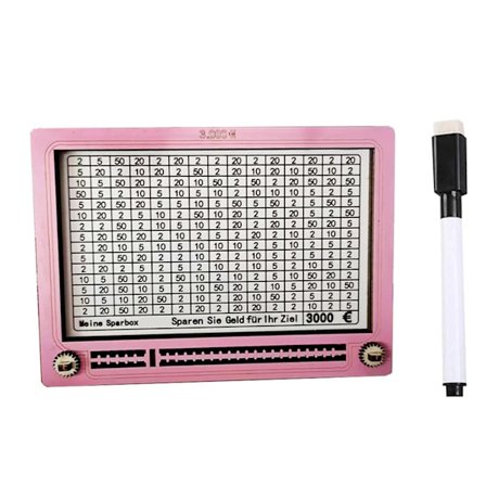 Pengar Box Spargris Pengar Box Resa Spargris Sparbössa Tillverkad av Trä Mål Gris med Penna (Rosa 3000)