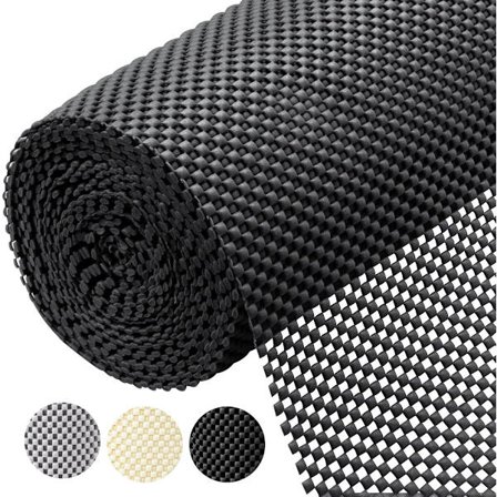 Skridsikker måtte til skabe og skuffer, skridsikkert greb, holdbar, 30 x 600 cm, sort