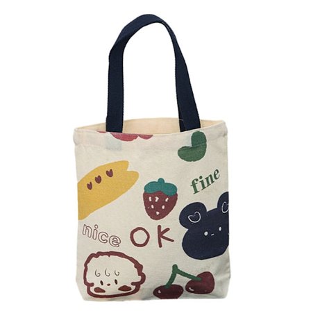 Handväska Mobilväska för flicka Kvinnor Student Mångsidig Bucket Bag Canvas Bag