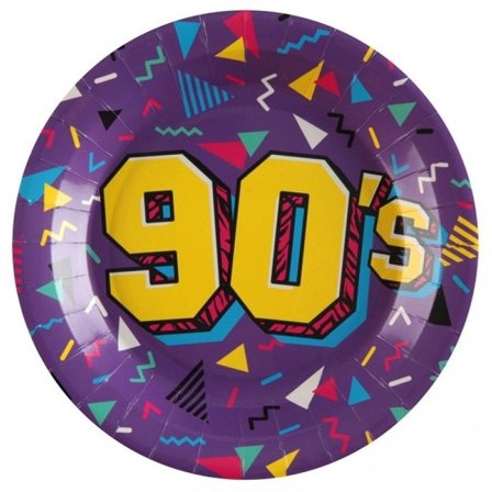 90's Party Papperstallrik 10-pack - Partyninja.se