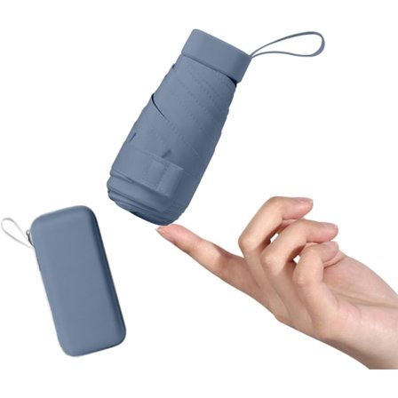 Minisateenvarjo UPF50+ suojalla, kevyt ja kompakti sateenvarjo naisille ja lapsille, kannettava UV-sateenvarjo säilytyslaatikolla, käsilaukun koko