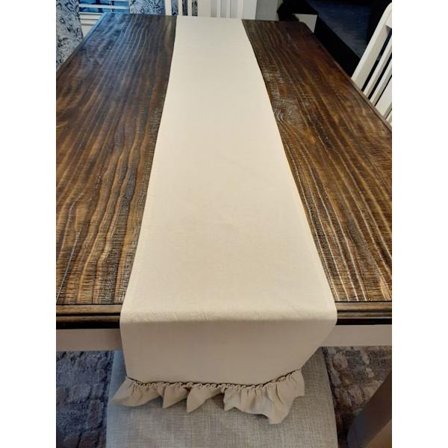 1 stk. Naturlig 12 x 72 tommer Antik Bordløber Bomuldsstof T