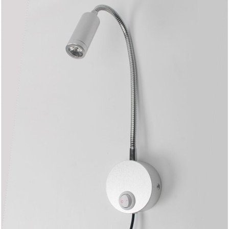 LED hovedgærde væglampe, fleksibel svanehalslampe med fatning, 3W væg natlampe til natlæsning, soveværelse