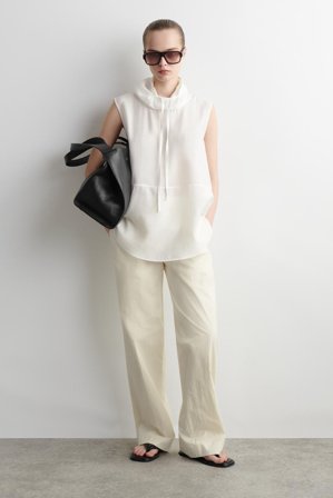 COS Drawstring Sleeveless Top in White - Women