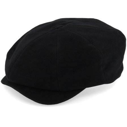 Wigéns - Svart flatcap Keps - Newsboy Retro Cap Black Flat Cap @ Hatstore