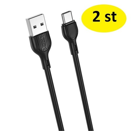 2 st 2 m snabbladdare Usb-Cxa0 svart