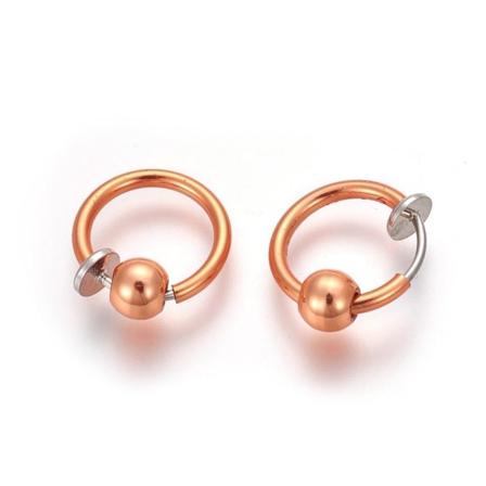 1 Par Orange Clip On Ringar med avtagbara kulor 13 mm Ø Orange