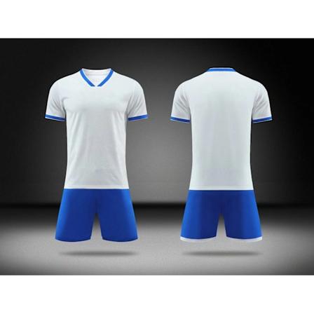 Fotbollströja Set: sportträningsdräkt, pojkar fotbollströja uniform, anpassad vuxendräkt, nummer, namn, logotyp, sponsor White L White L