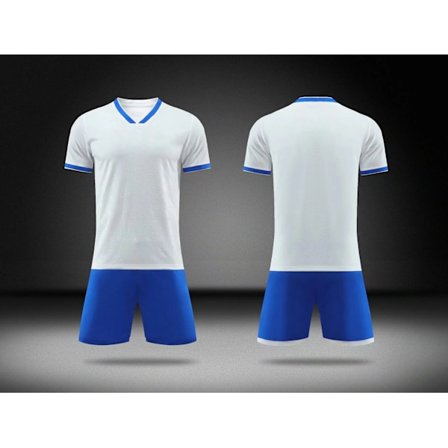 Fotbollströja Set: sportträningsdräkt, pojkar fotbollströja uniform, anpassad vuxendräkt, nummer, namn, logotyp, sponsor White L