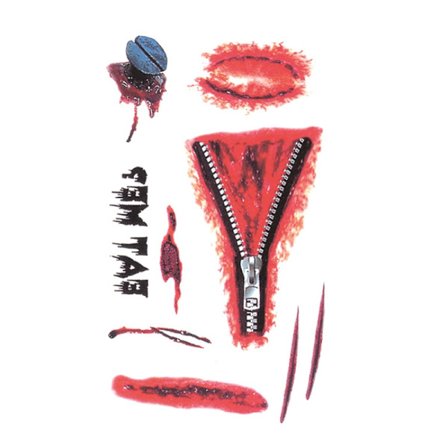 Halloween Tatuering Blixtlås Enkel Användning