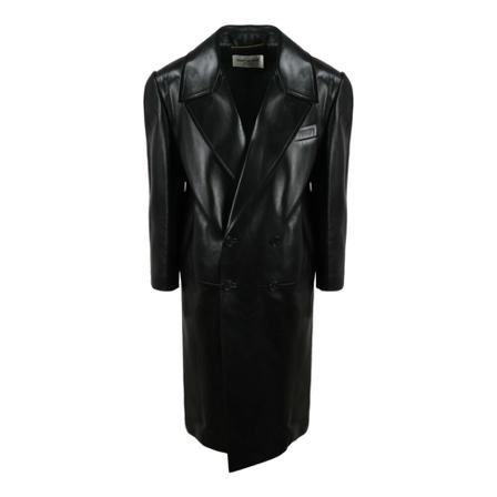 Saint Laurent - Ullkappor - Svart - Dam - Storlek: M, Dam, Storlek: M
