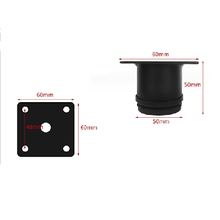Møbelben 4 ben, bordben 5 cm høydejusterbar svart st