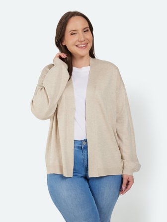 CISO - Langærmet Cardigan - Beige Melange