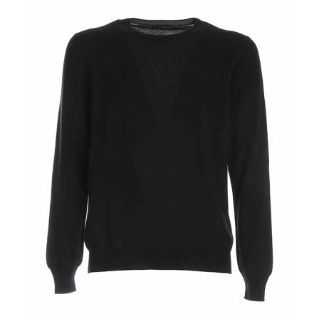 Paolo Fiorillo Capri, Round-neck Knitwear Czarny, Mężczyzna, Rozmiar: M