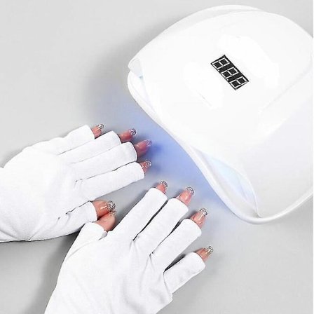1 par Anti Uv-handskar Uv-skyddshandske Fingerless Manikyr Nagelkonstverktyg Led U Ay