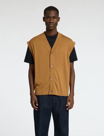 Selected Slhtray Knit Merino Vest Cardigan Ex - Beige - XXL