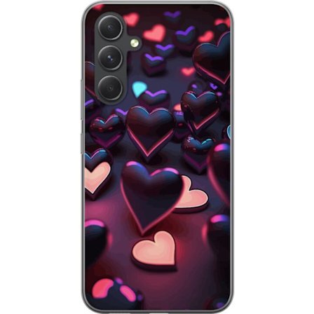 Kompatibelt Mobildeksel til Samsung Samsung Galaxy A55 Midnattshjerter