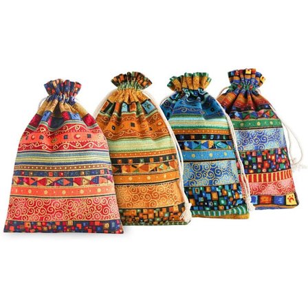 20 stk. Jutesekker, Juteposer, Bomullsnettposer med snøring, Liten tøypose til jul, bryllup, fest og jul (13 x 18 cm)