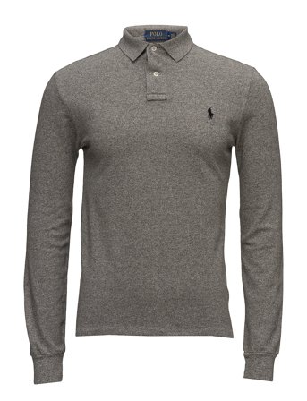 Polo Ralph Lauren Slim Fit Mesh Long-Sleeve Polo - Grey - S