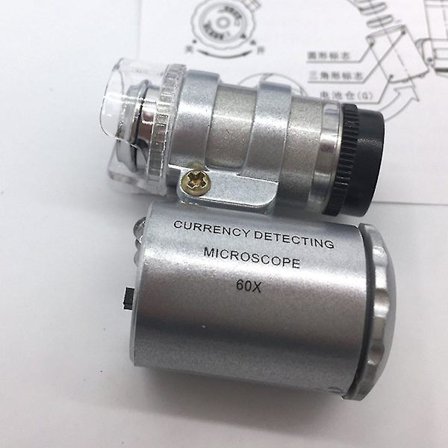 60x Mikroskop med LED-lampa Liten Fickförstoringsglas