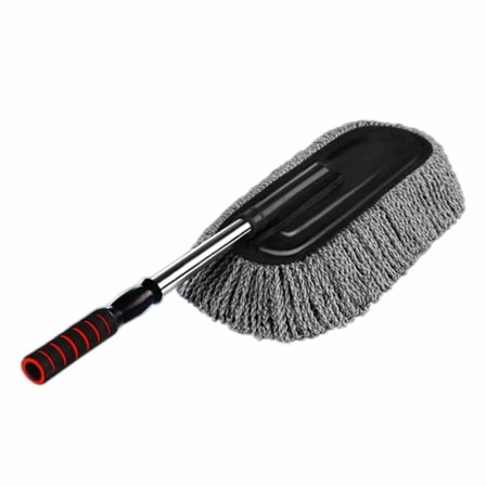 Mikrofiber Bilstøvkost Rengjøringssett 15,7 tommer med Håndtak Grå