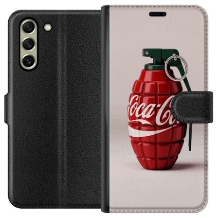 Yhteensopiva Lompakkokotelo Samsung Samsung Galaxy S21 FE 5G Taiteellinen kuva Coca Cola -granaatista punaisena ja vihreänä, pop-art-inspiroitu moti