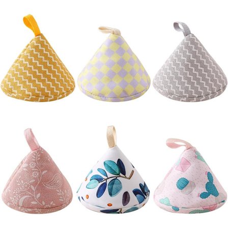 6 stk. Varm Grytelokkhåndtak Trekantet Gryteholder Vott Varmebestandig Gryteknapp Gripeholder Anti-skålding Kasserolle Grytelokk Knappbeskytter 