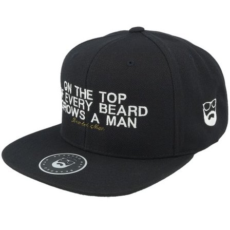 Bearded Man - Svart snapback Keps - At The Top Black Snapback @ Hatstore