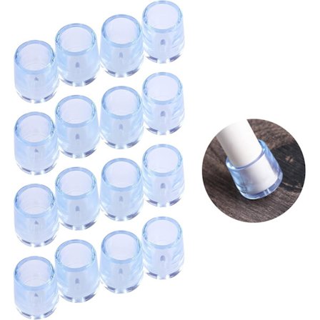 Møbelfotbeskyttere Runde Silikon Gummigulvbeskyttere for Stol Bord Krakk Ben 16 stk (Indre Diameter 21mm) Klar Indre Diameter 21mm Klar
