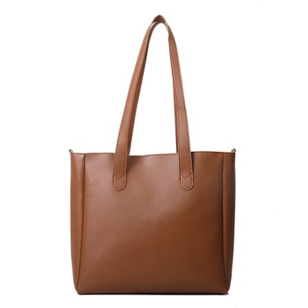 Tote Shopping Bag Central Zip Carry Handle BRUN