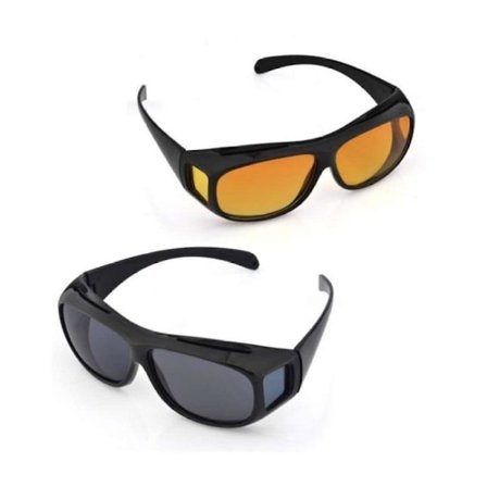 2 PAKKE HD Natt Dag Visjon Kjøring Wrap Around Anti Glare Su